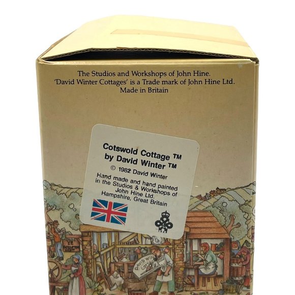 Vintage 1982 Cotswold Cottage David Winter Cottages Hand Made Painted In Box COA - Picture 9 of 10